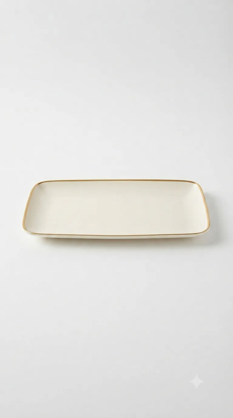 Premium Decorative Dining & Serving Tray-MH682 — White