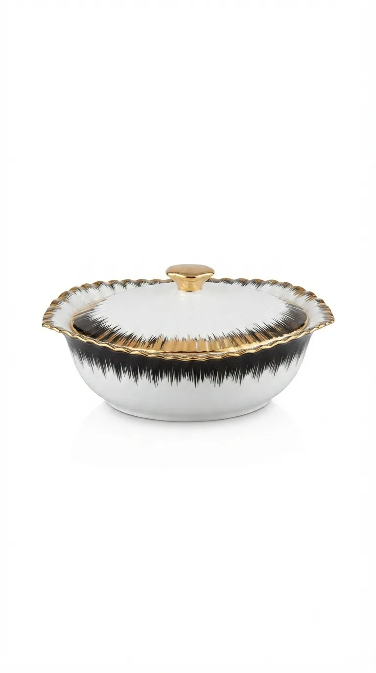 Luxury Ceramic Table Serving Dish-SBW-POT-Medium — White · Medium