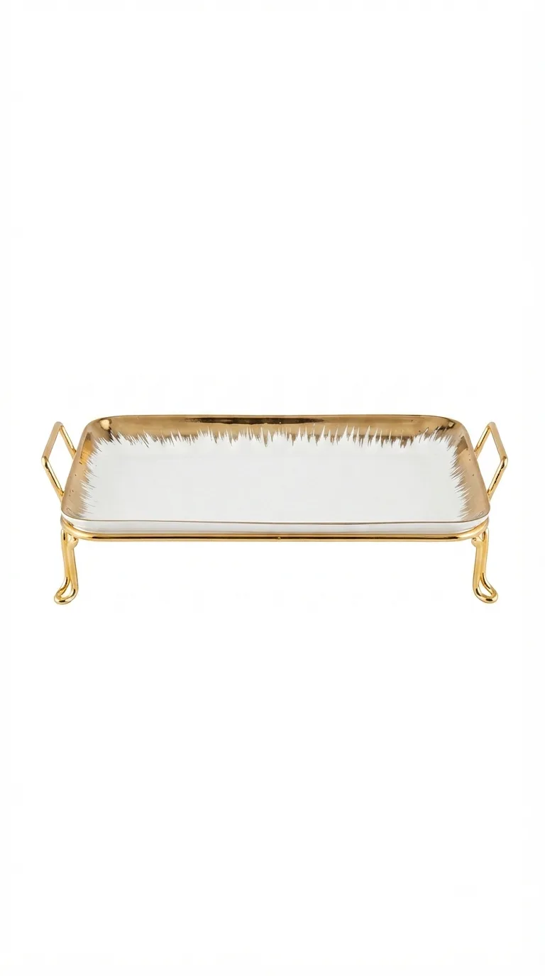 Premium Decorative Dining & Serving Tray-ML691 — White