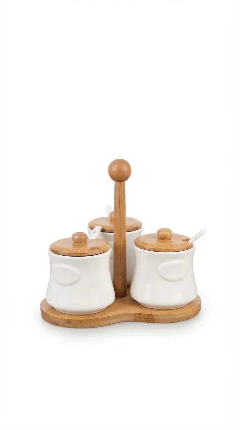 Ceramic Canister Set Pots for Elegant Kitchen Organization-16741-51 — White