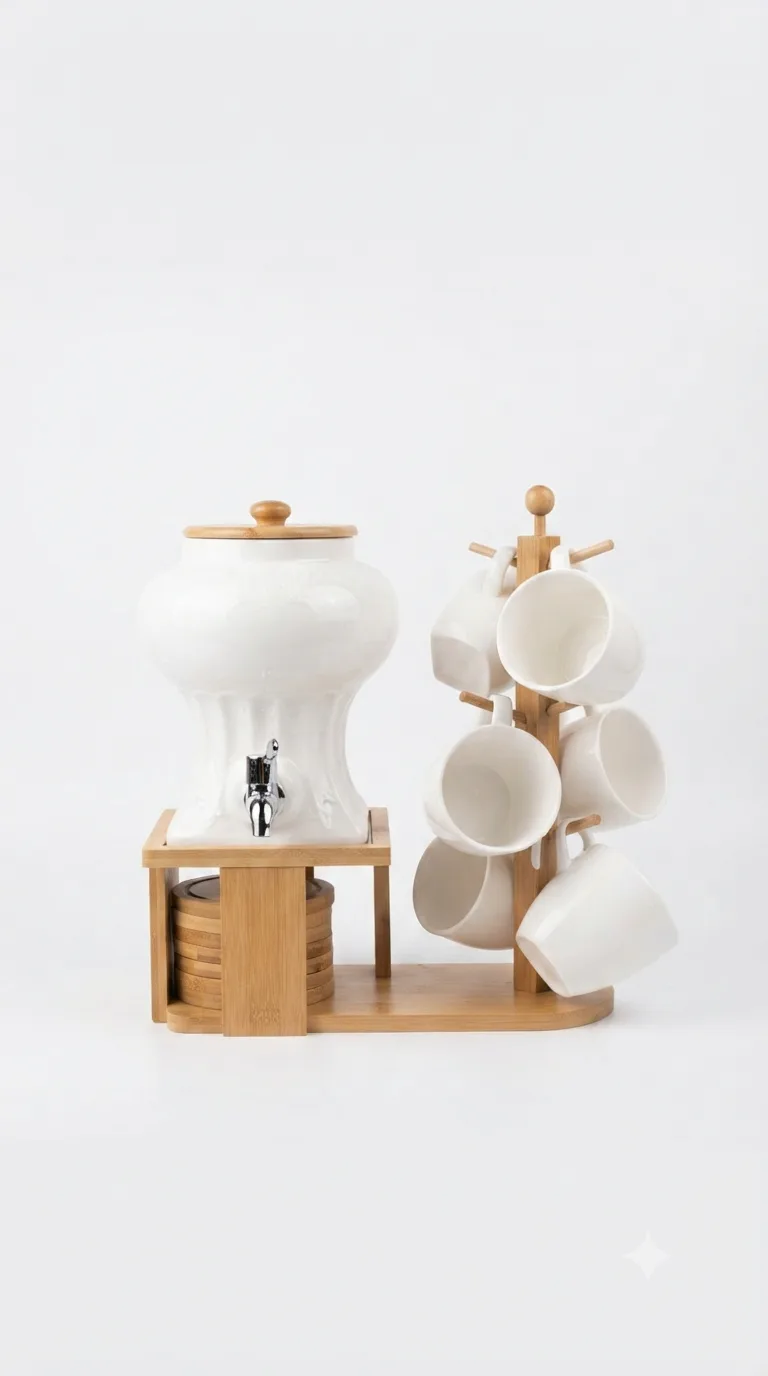 Signature luxury ceramic tea set collection-16741-79 — White