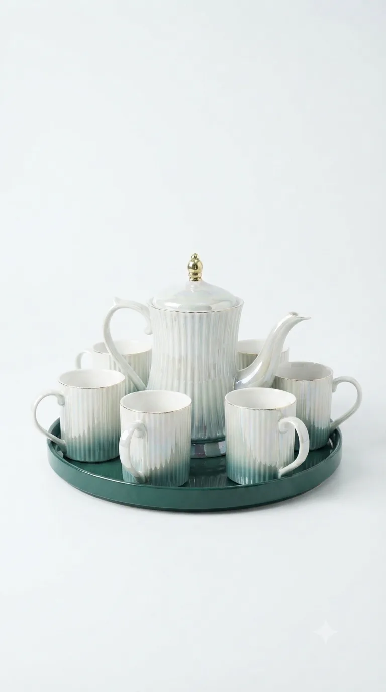 Vintage Elegance Classic Tea & Coffee Set-16187-28(green) — green