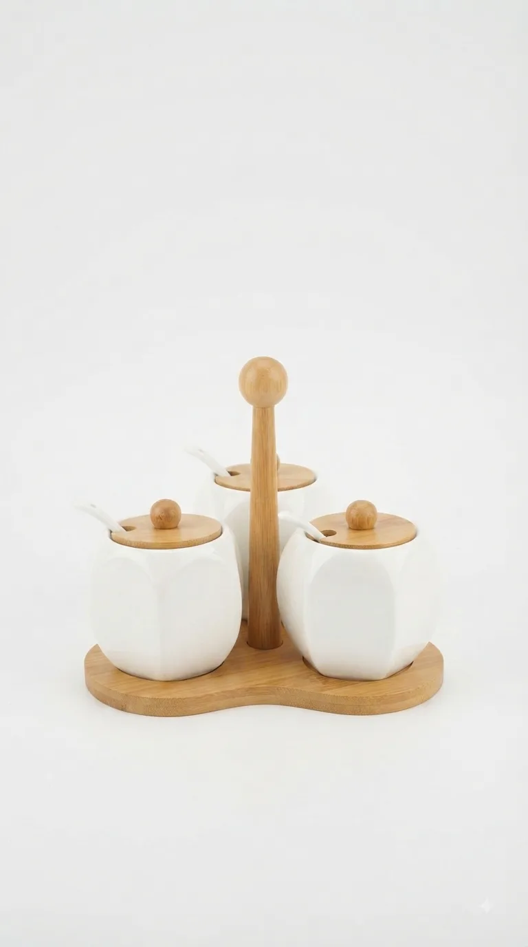 3-Piece Ceramic Spice Jar Set-16741-42 — White
