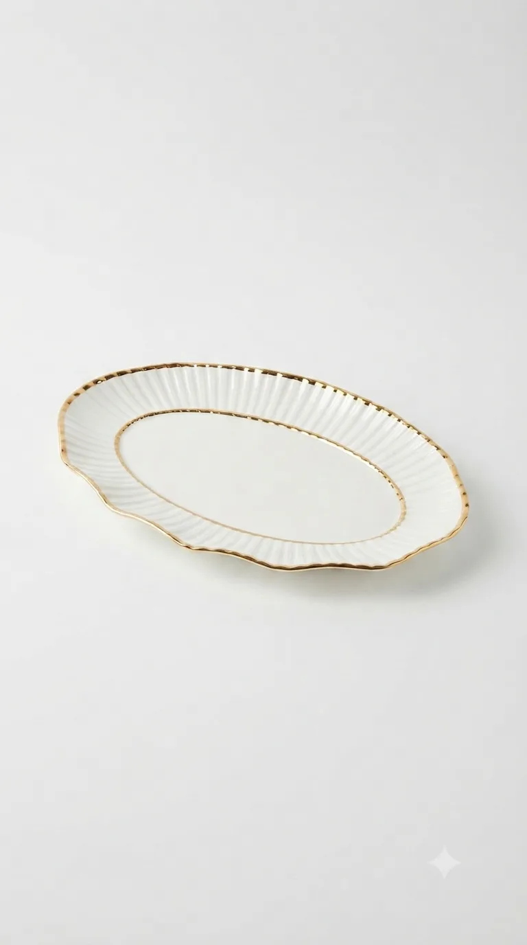 Premium Decorative Dining & Serving Tray-DLTS-129 — White