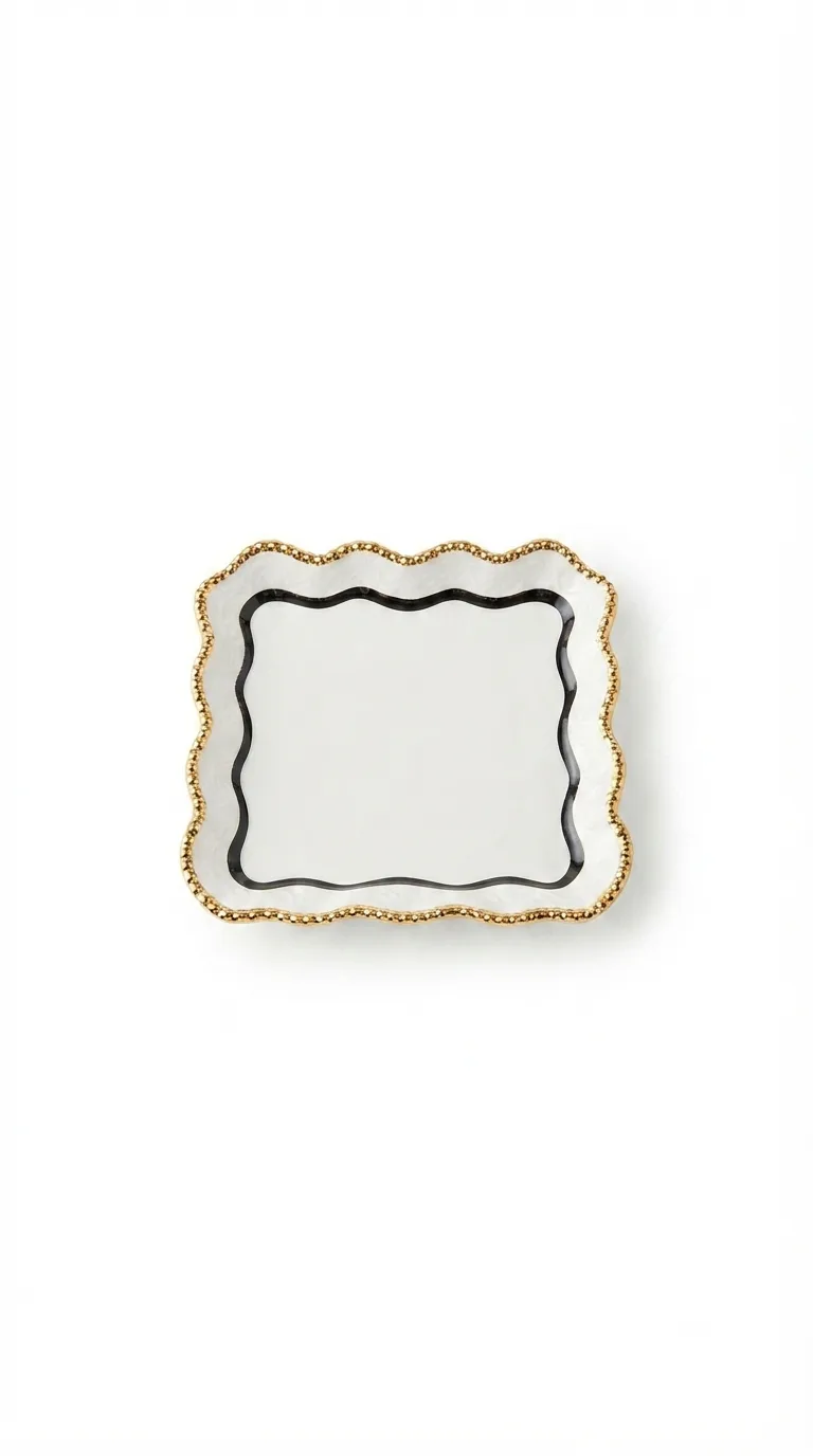 Elegant Ceramic Snack Serving Platter-JJ-84 — White
