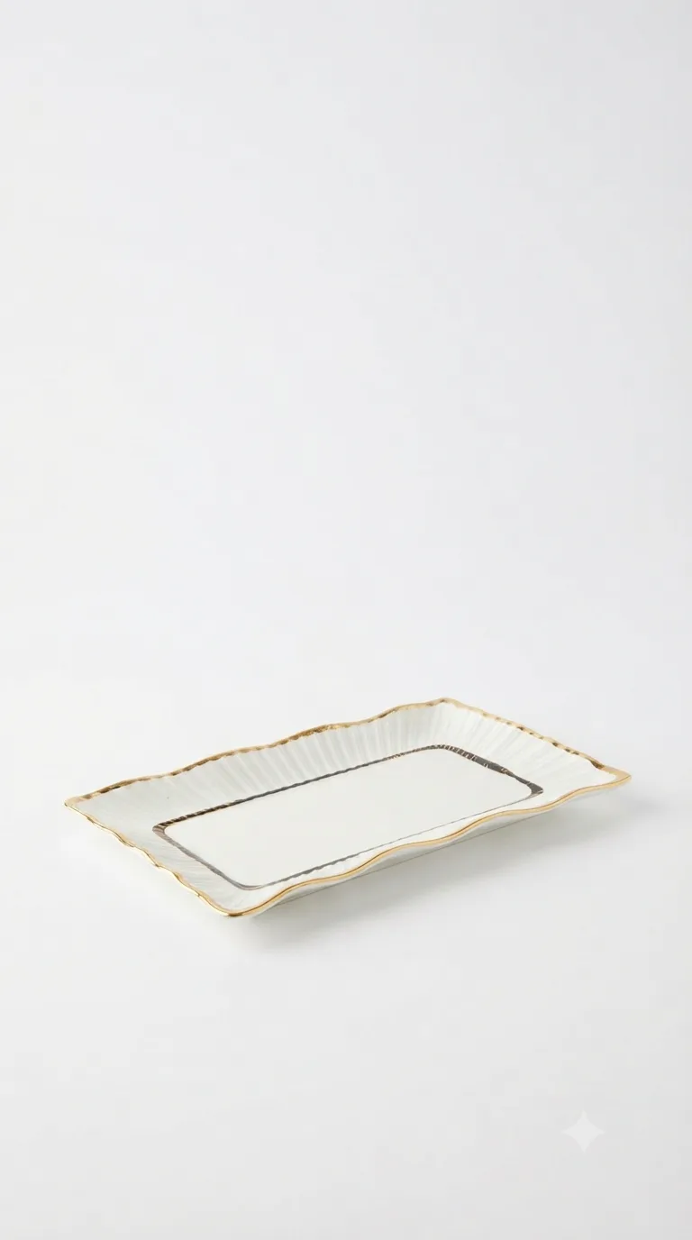 Premium Decorative Dining & Serving Tray-DLTS-125 — White