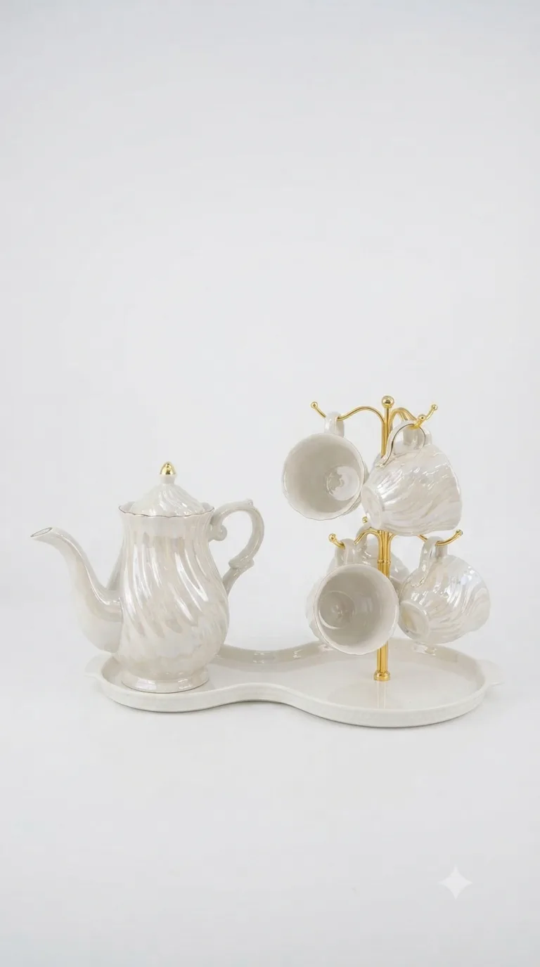 Vintage Elegance Classic Tea & Coffee Set-16187-13 — white