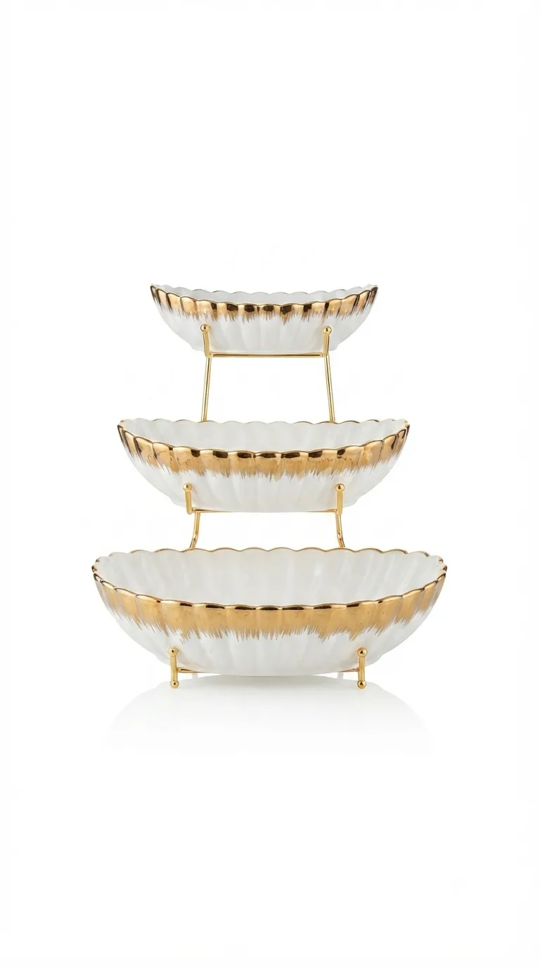 Premium Decorative Dining & Serving Tray-16741-5 — White