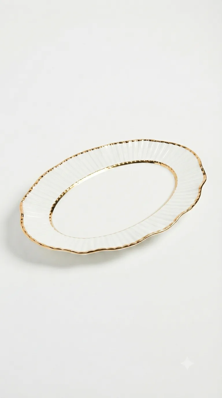 Premium Decorative Dining & Serving Tray-DLTS-130 — White