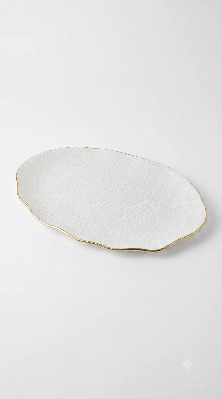 Premium Decorative Dining & Serving Tray-ML-1631 — White