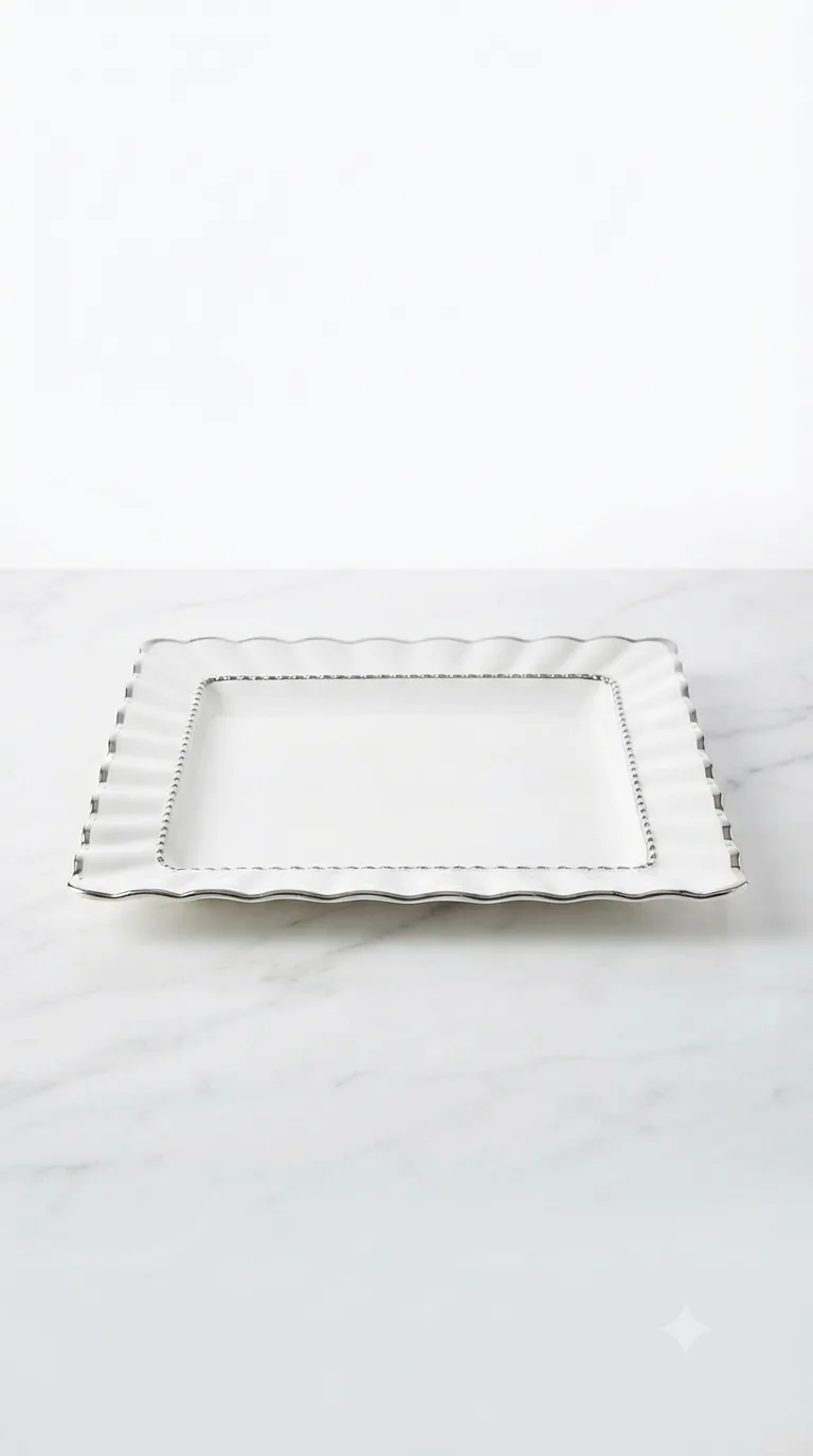Premium Decorative Dining & Serving Tray-ML-1630 — White