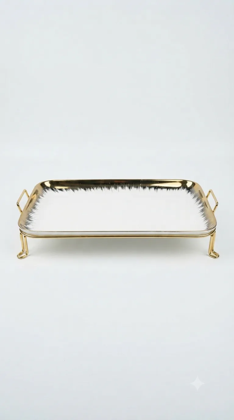 Premium Decorative Dining & Serving Tray-ML689 — White