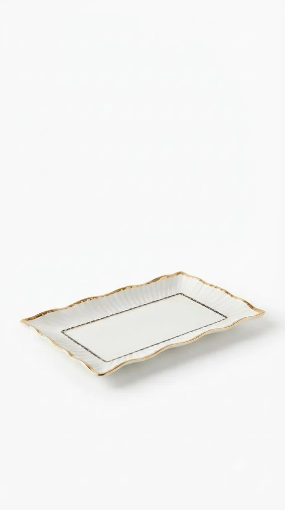 Premium Decorative Dining & Serving Tray-DLTS-127 — White