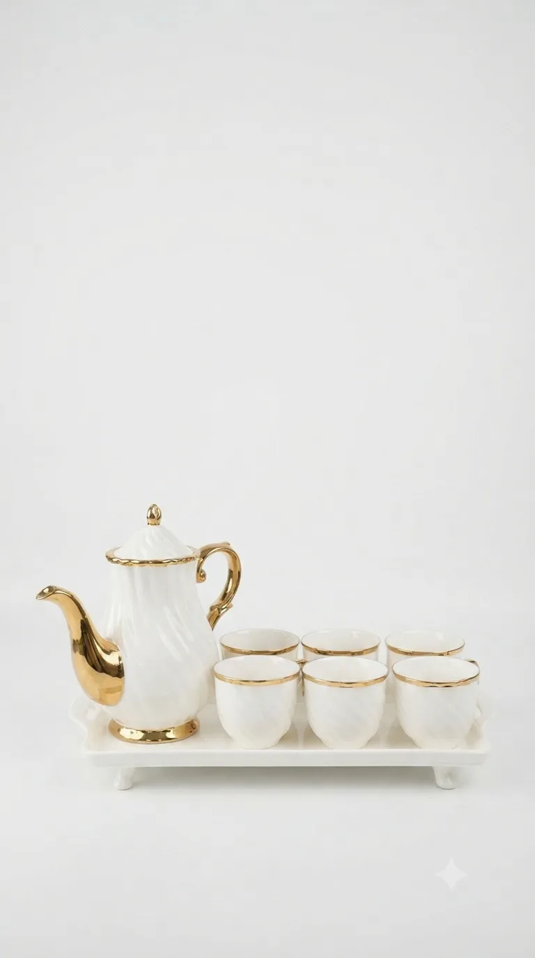 Vintage Elegance Classic Tea & Coffee Set-16187-3 — white