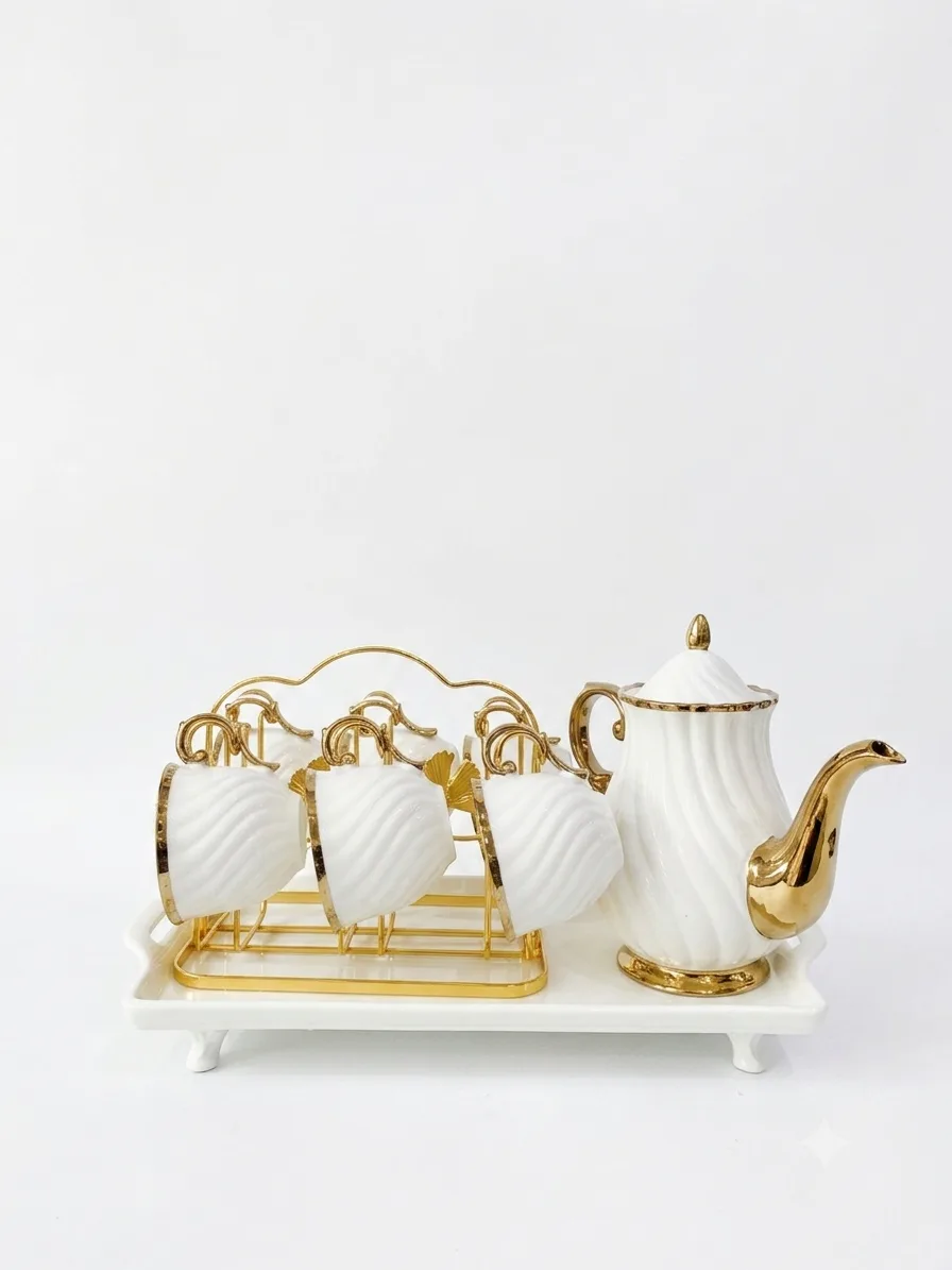 Vintage Elegance Classic Tea & Coffee Set-16187-12 — white