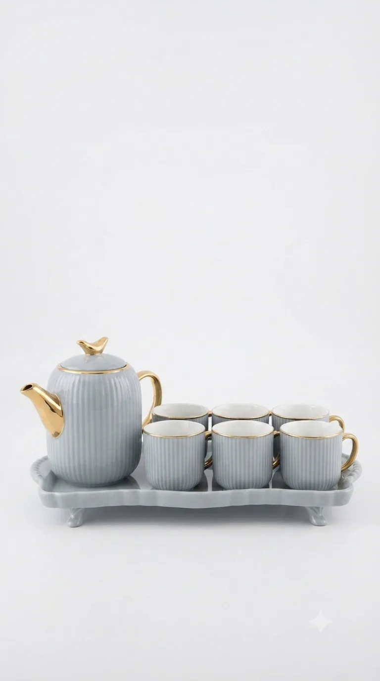Vintage Elegance Classic Tea & Coffee Set-16187-19 — grey