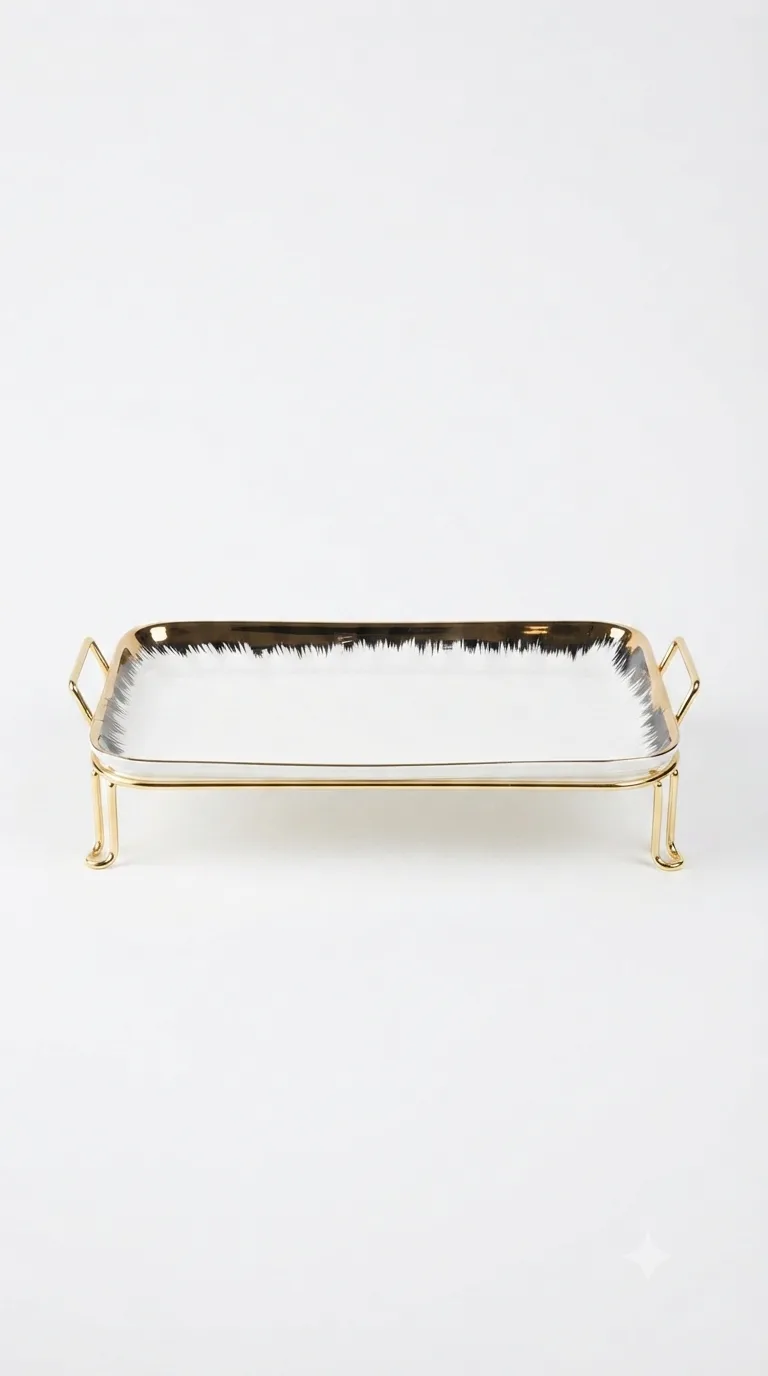 Premium Decorative Dining & Serving Tray-ML690 — White