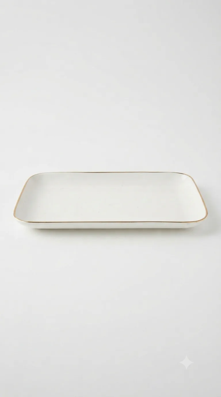 Premium Decorative Dining & Serving Tray-MH680 — White