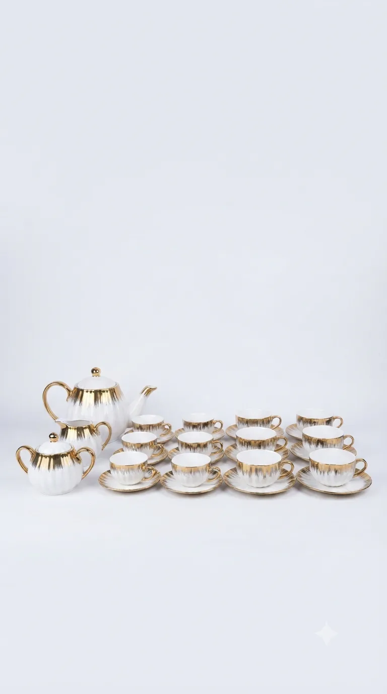 Signature luxury ceramic tea set collection-H16 — White