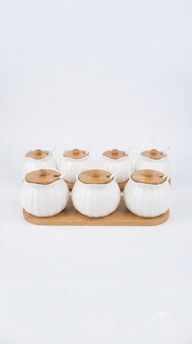 Ceramic Canister Set Pots for Elegant Kitchen Organization-16741-23 — White
