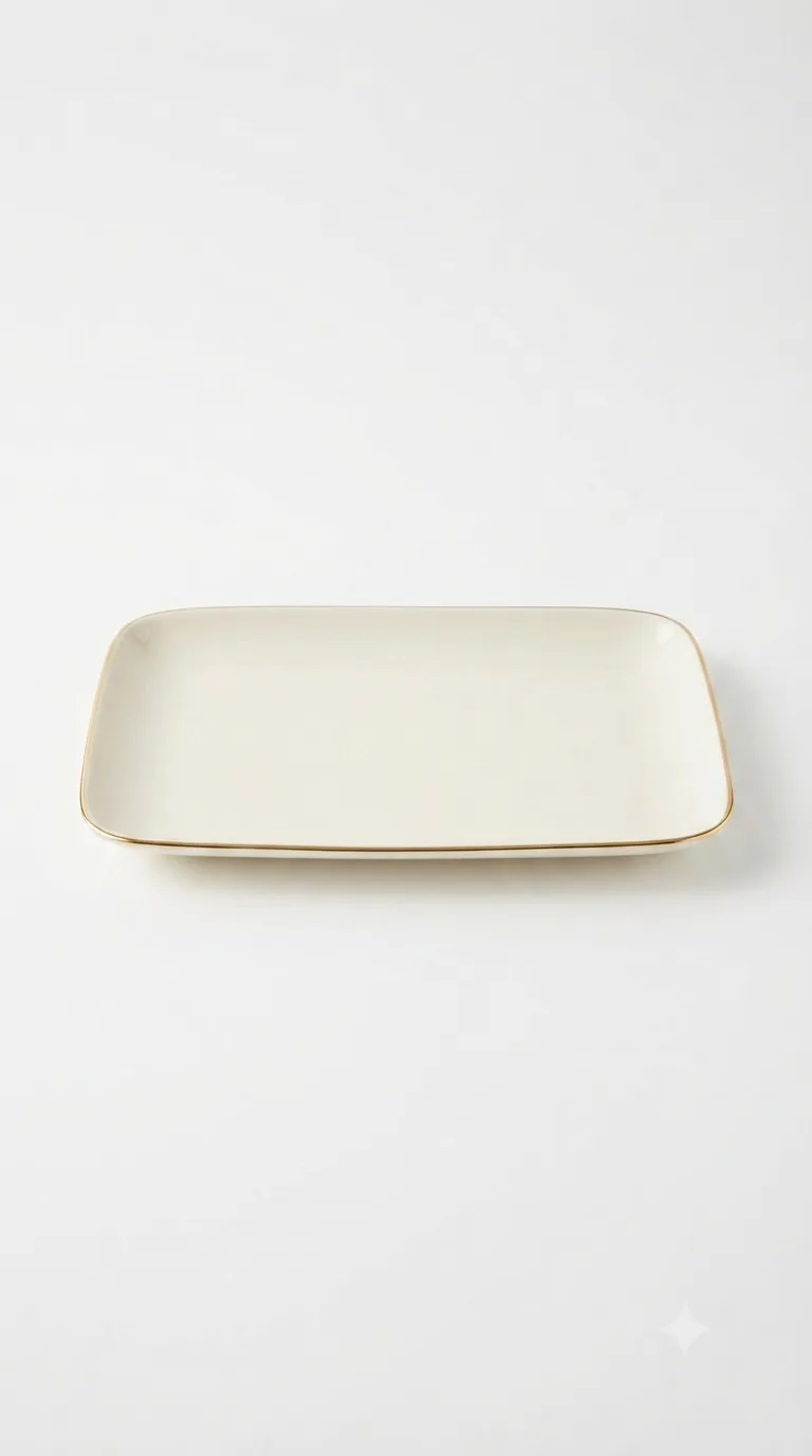 Premium Decorative Dining & Serving Tray-MH681 — White